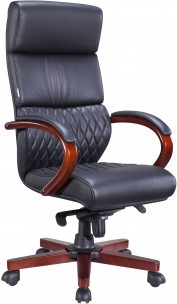 Кресло руководителя Everprof President Wood экокожа Черный 