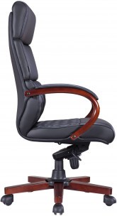 Кресло руководителя Everprof President Wood экокожа Черный 