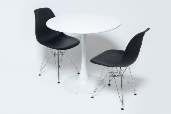 Стол кухонный Tulip style белый, d-90 см