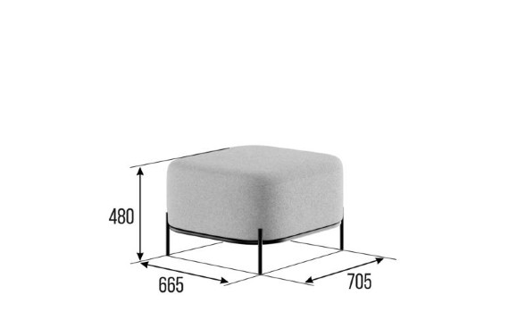 Jive Диван одноместный без спинки JVE-3 670*720*480