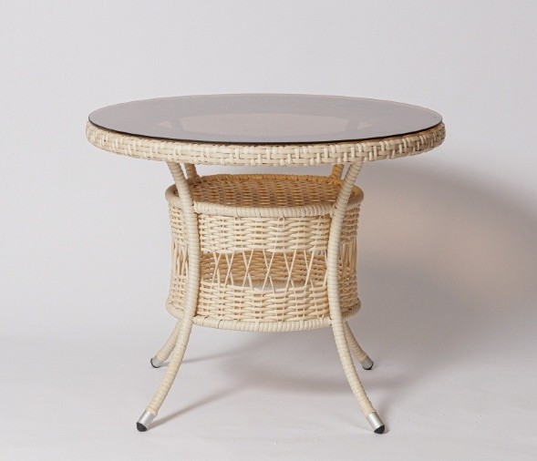 Стол для дачи  FM-2002 белый, диамерт 90 см