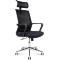 Кресло офисное Интер чёрная сетка/хром