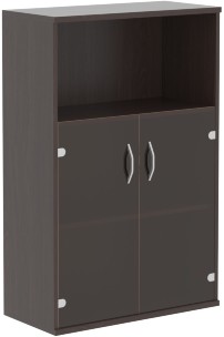 Шкаф с малыми стеклянными дверьми СТ-2.2 Венге Магия 770х365х1200