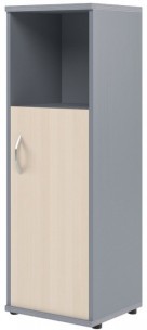 Шкаф колонка с глухой малой дверью СУ-2.1(R) Клен/Металлик 406*365*1200