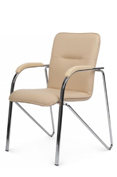 Стул самба с пластиковыми подлокотниками SMB-03H Хром гальв