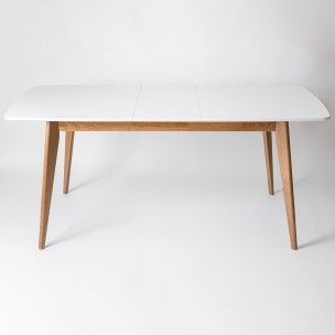 Стол раскладной Пегас classic+  1200(+350)*750, Дуб натуральный/Белая эмаль